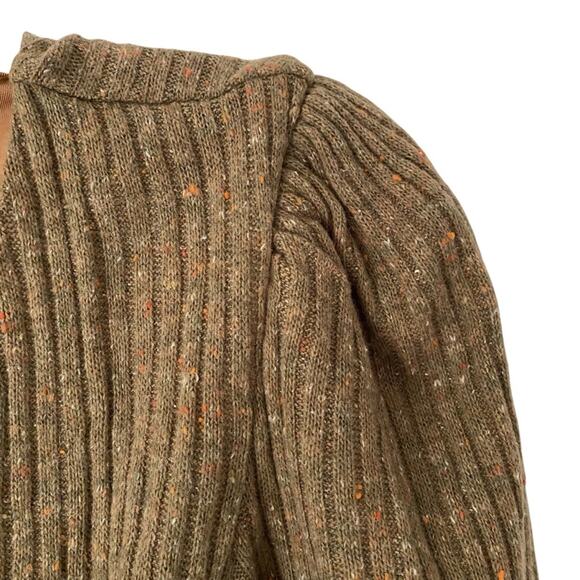 Majorelle Damien Wrap Mocha Brown Ribbed Sweater size small - Picture 5 of 10